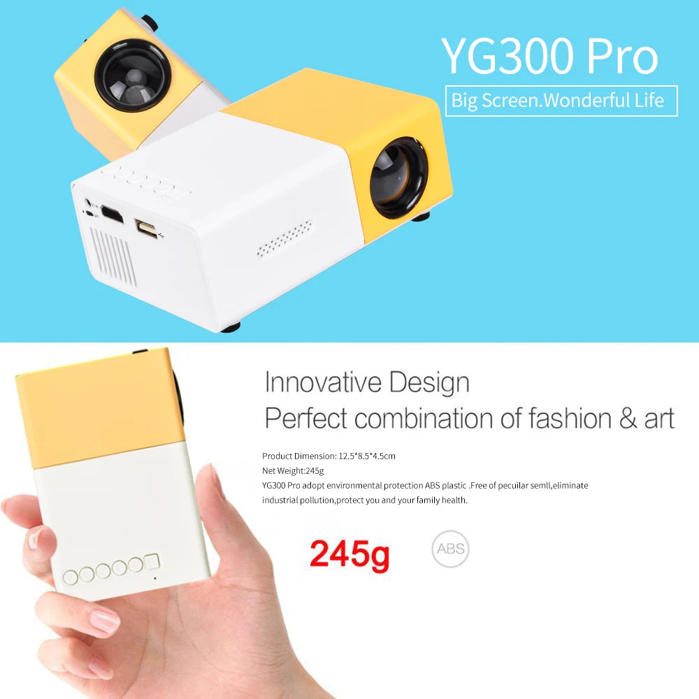 "Mini Projector β 1080P Full HD Support, Portable LED Projector, 4K Video Playback, Multiple Connectivity Options "