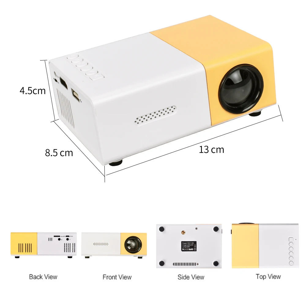 "Mini Projector β 1080P Full HD Support, Portable LED Projector, 4K Video Playback, Multiple Connectivity Options "